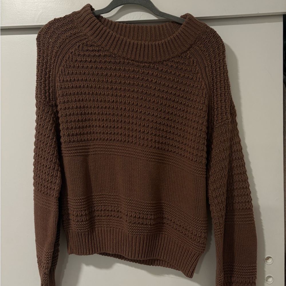 Brown sweater, long sleeve sweater, warm